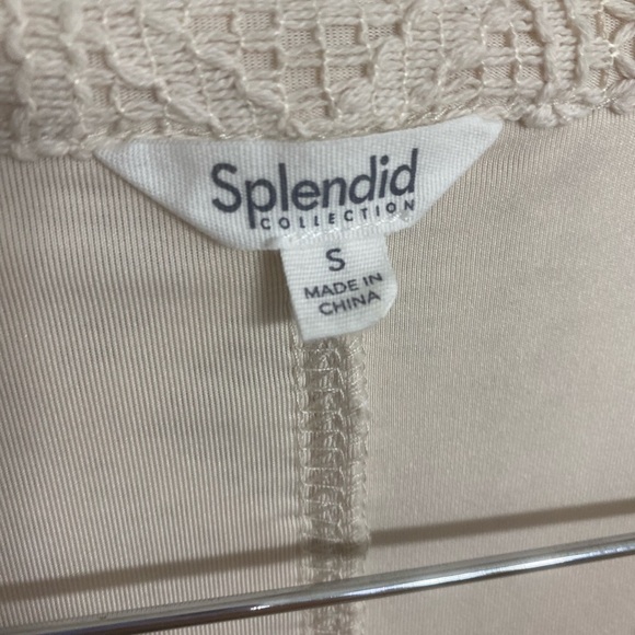 Splendid Paola Crochet Lace Mini Dress Sleeveless Pocket V-Neck Size Small Cream - Picture 2 of 9